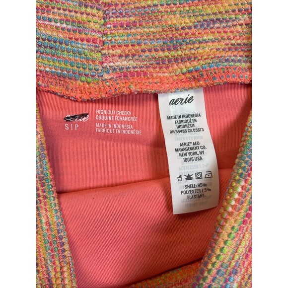 American Eagle Outfitters Aerie SMALL High Cut Cheeky Bikini Bottom Colorful NEW - Picture 4 of 7